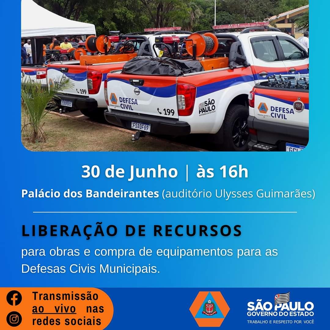 Defesa Civil de 23 cidades do Vale do Paraíba são equipadas pelo Governo de São Paulo