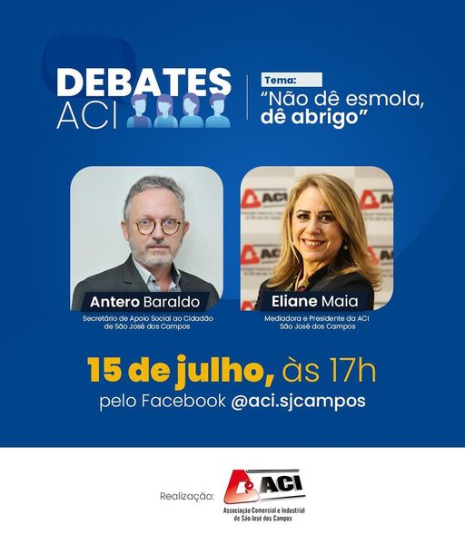 “Não dê esmola, dê abrigo” é tema de live da ACI São José dos Campos