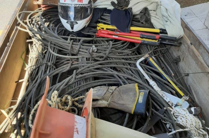 Quadrilha é presa com quase 500 kg de fios de cobre furtados da Estrada de Ferro em Pindamonhangaba