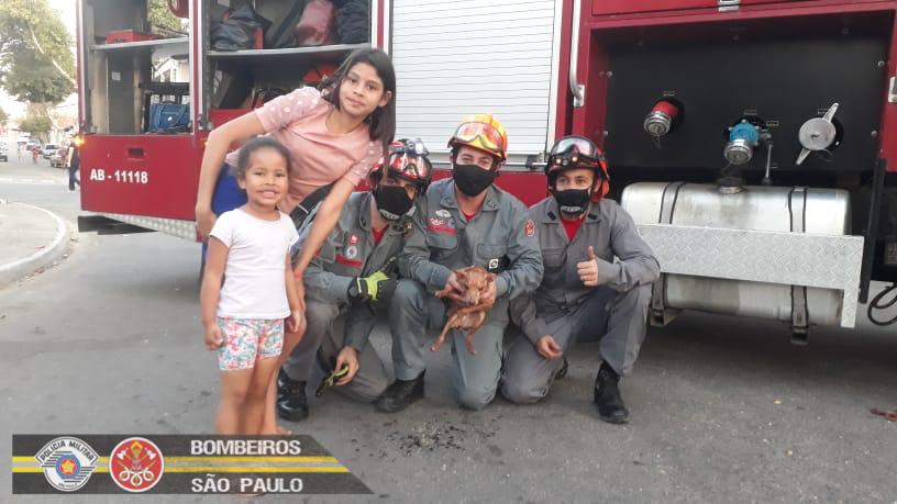 Crianças e população aplaudem Bombeiros por resgate de cachorro em São José dos Campos