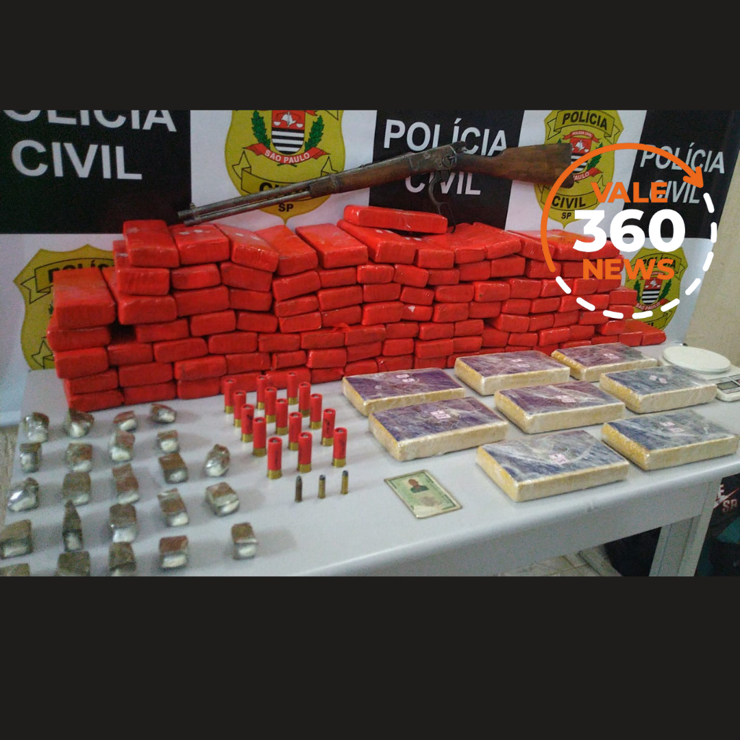 Polícia Civil faz contagem de grande quantidade de drogas apreendida em Lorena