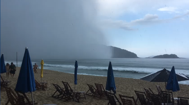 Veja o vídeo da chegada da tromba d'água em Ubatuba