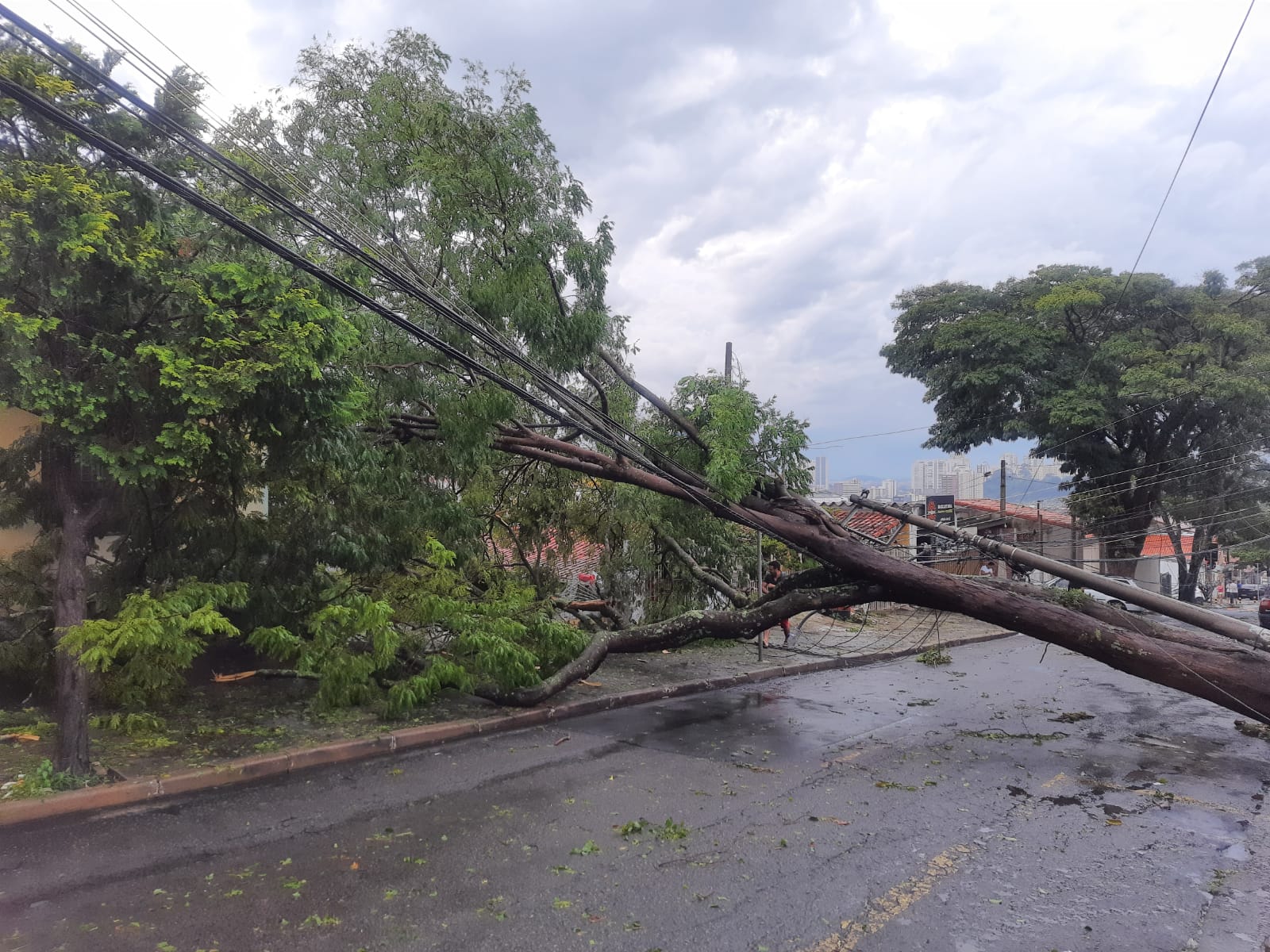 Falta energia elétrica e água em São José dos Campos depois do temporal desta quarta-feira