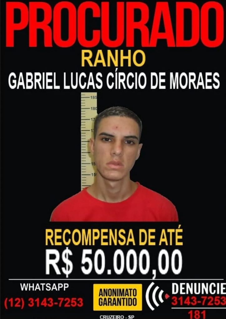 Polícia de Cruzeiro oferece recompensa de R$ 50 mil