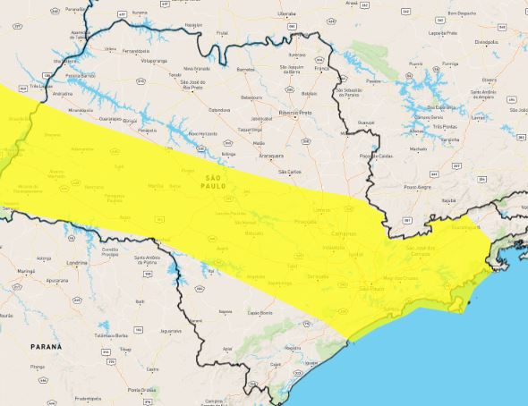 instituto nacional de meteorologia emite alerta para tempestades