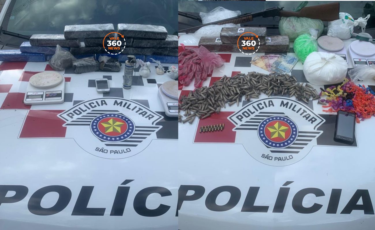 PM prende dois homens, com muitas drogas, arma e granada em Natividade da Serra