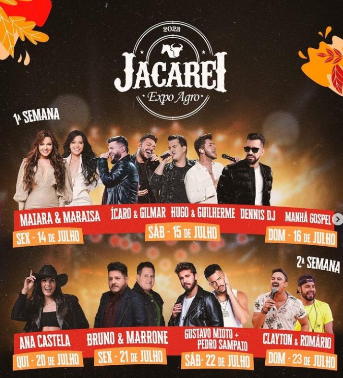Jacareí Expo Agro 2023 confirma 09 shows VALE 360 NEWS NOTÍCIAS DO