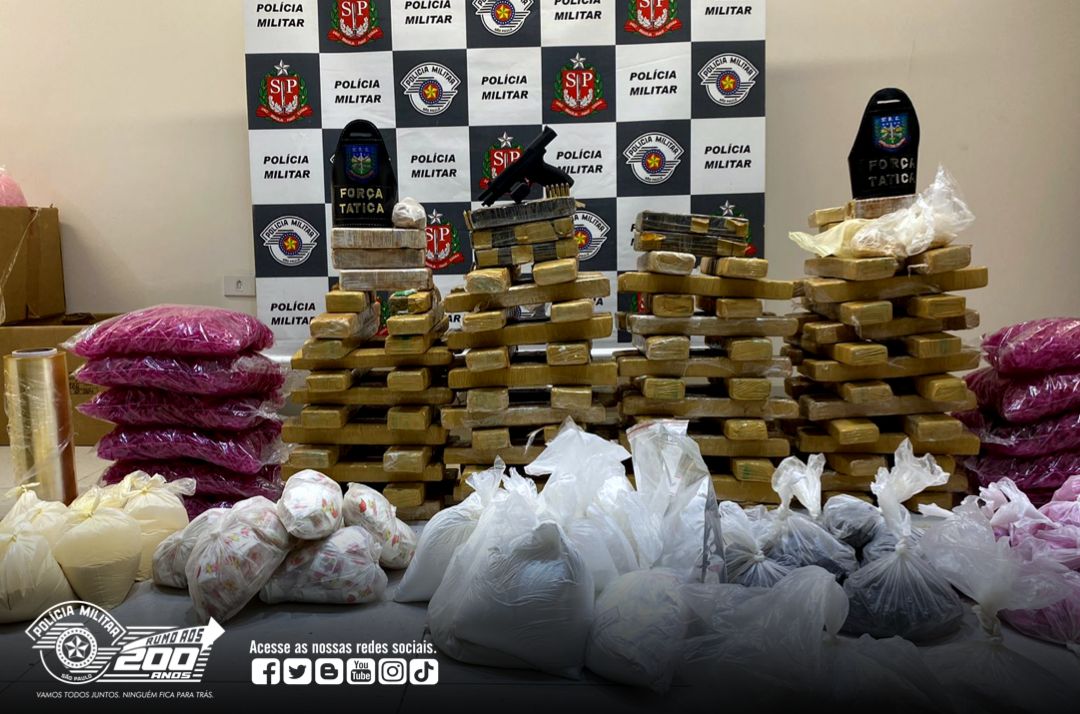 PM apreende mais de 190 kg de drogas, avaliadas em R$ 6 milhões, em bairro de Taubaté