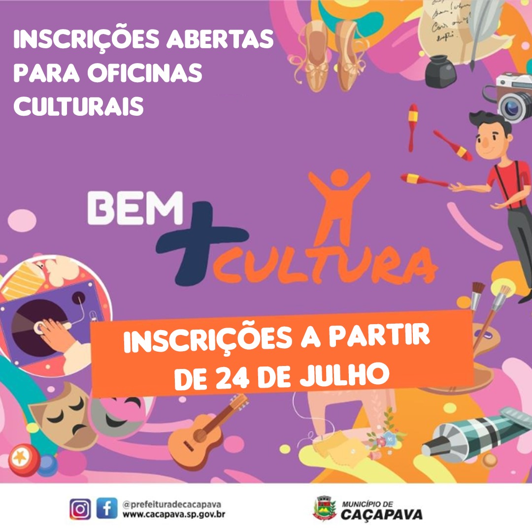 Caçapava tem 600 vagas para oficinas culturais gratuitas