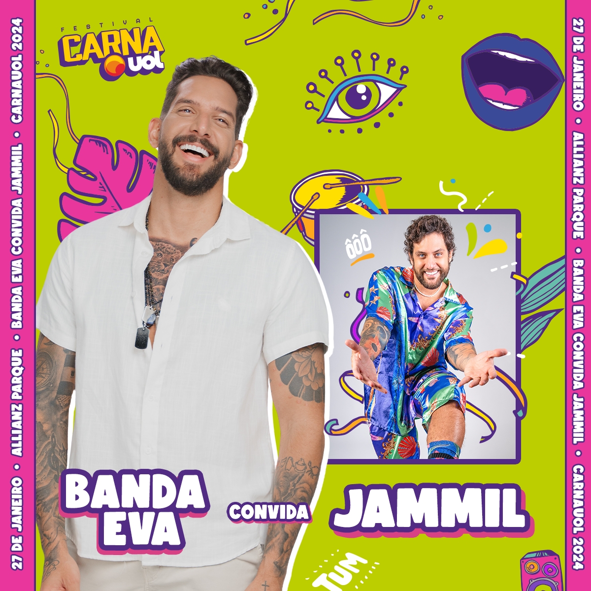CarnaUOL 2024 com Jammil, Banda Eva e outros ritmos musicais promete agitar Allianz Parque em janeiro