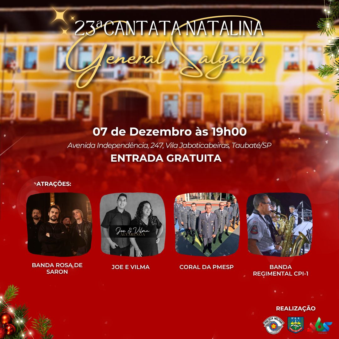 Cantata de Natal no Batalhão da Polícia Militar em Taubaté acontece em 07 de dezembro