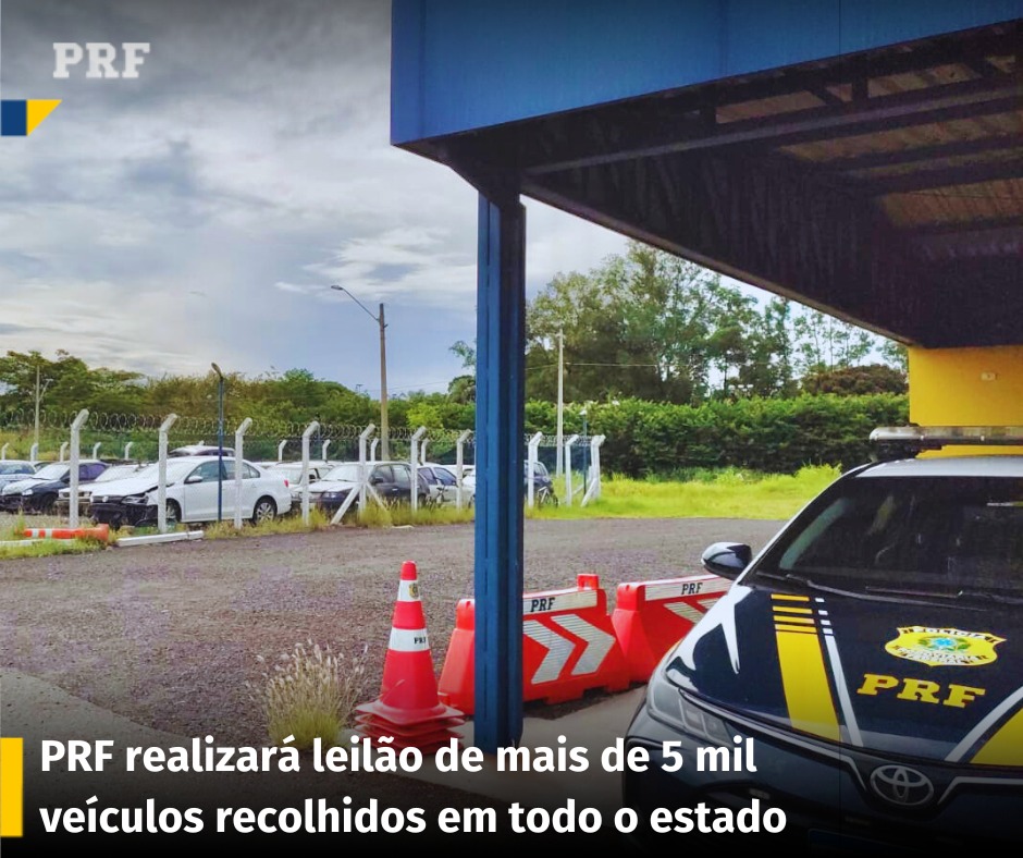 Atenção para leilão da PRF com mais mais de 5 mil veículos. Saiba como participar