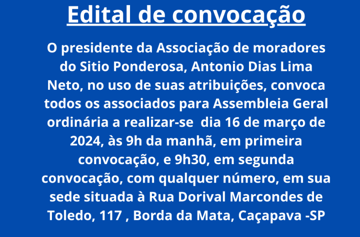 EDITAL DE CONVOCAÇAO