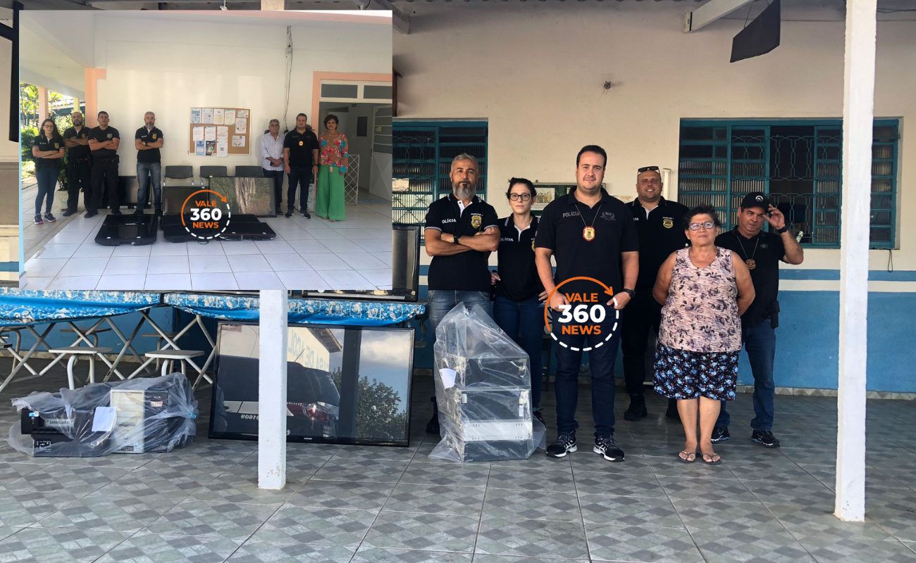 Polícia Civil de Taubaté faz doação de TVs e computadores para instituições de caridade