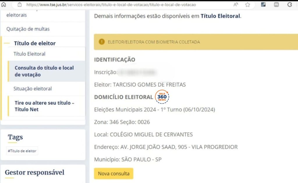 Exclusivo: Tarcísio de Freitas muda domicílio eleitoral e não vai votar em São José dos Campos 1 Tarcísio de Freitas muda domicílio eleitoral