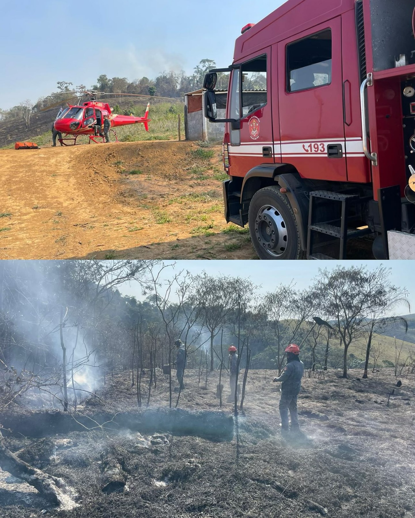 incêndio na Zona Norte e ações de combate realizadas pela Prefeitura de São José dos Campos