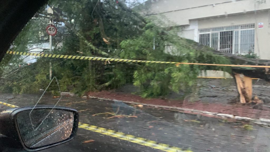 Veja Imagens: Chuva e rajadas de vento de 92 km/h derrubam árvores em São José dos Campos 1 Moradores de São José dos Campos relatam que estão sem água e energia há mais de 15 horas