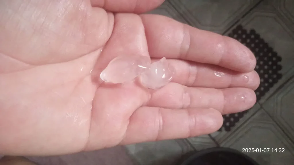 granizo durante chuva