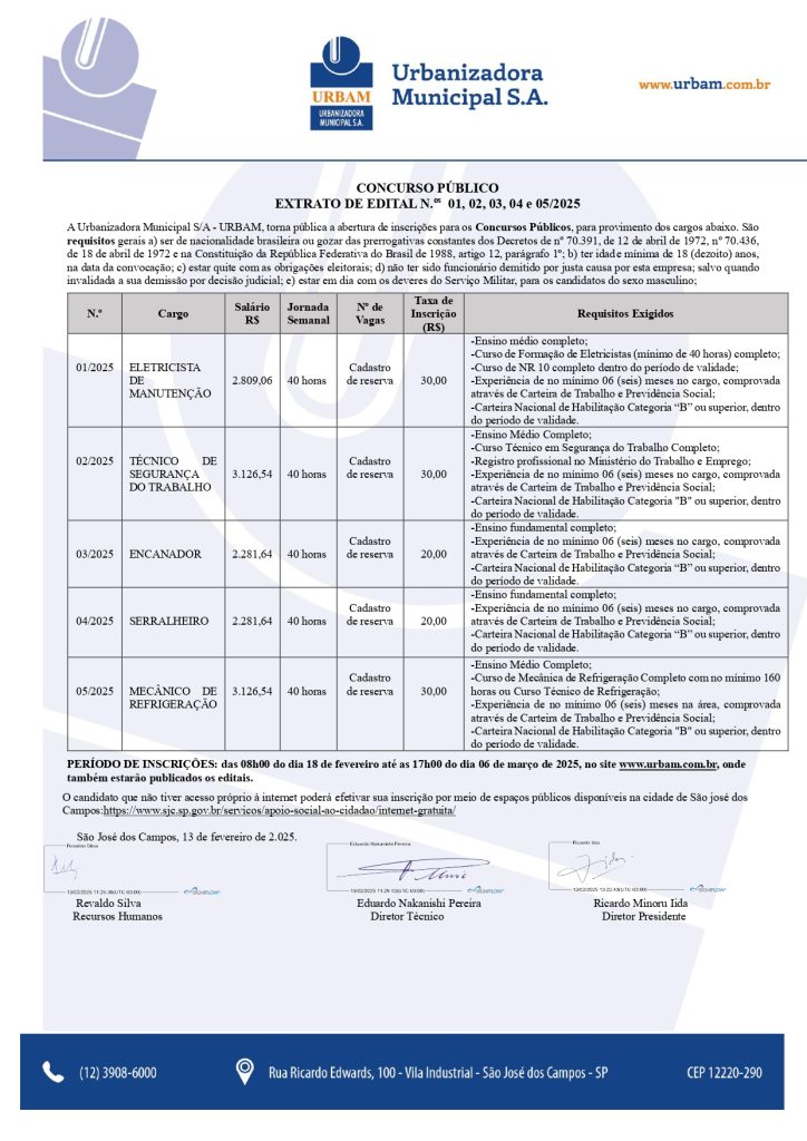 EXTRATO DE EDITAL 01 02 03 04 e 05 2025 page 0001