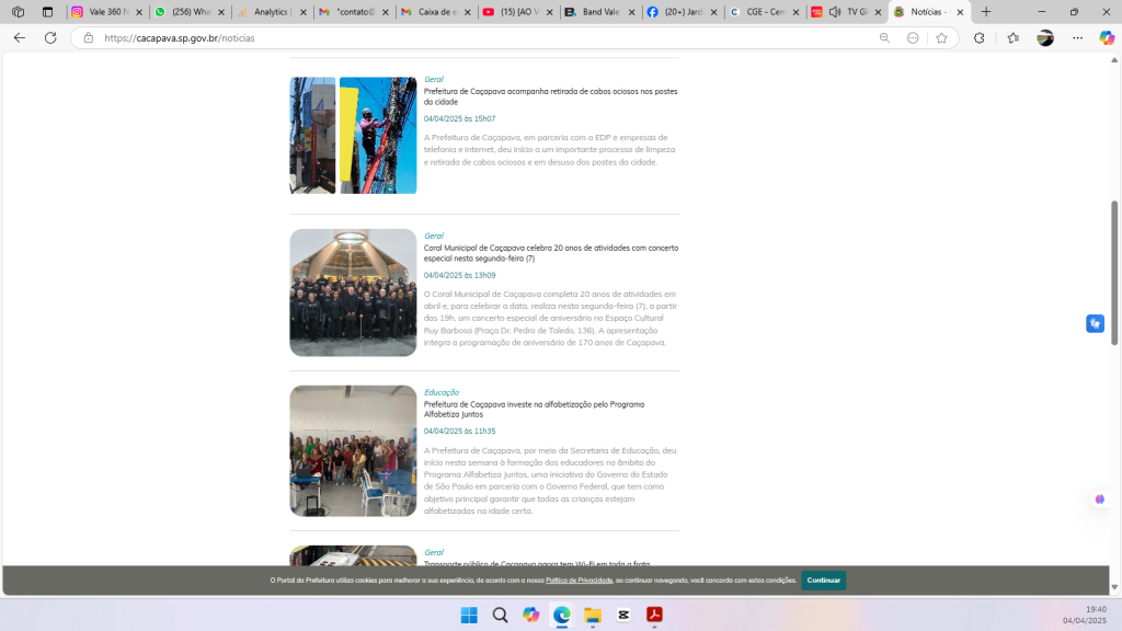 Prefeitura de Caçapava diz que não desrespeita decreto de contenção de despesas ao contratar estagiários 8 Screenshot 2025 04 04 194010