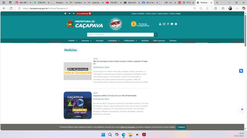 Prefeitura de Caçapava diz que não desrespeita decreto de contenção de despesas ao contratar estagiários 11 Screenshot 2025 04 04 194036