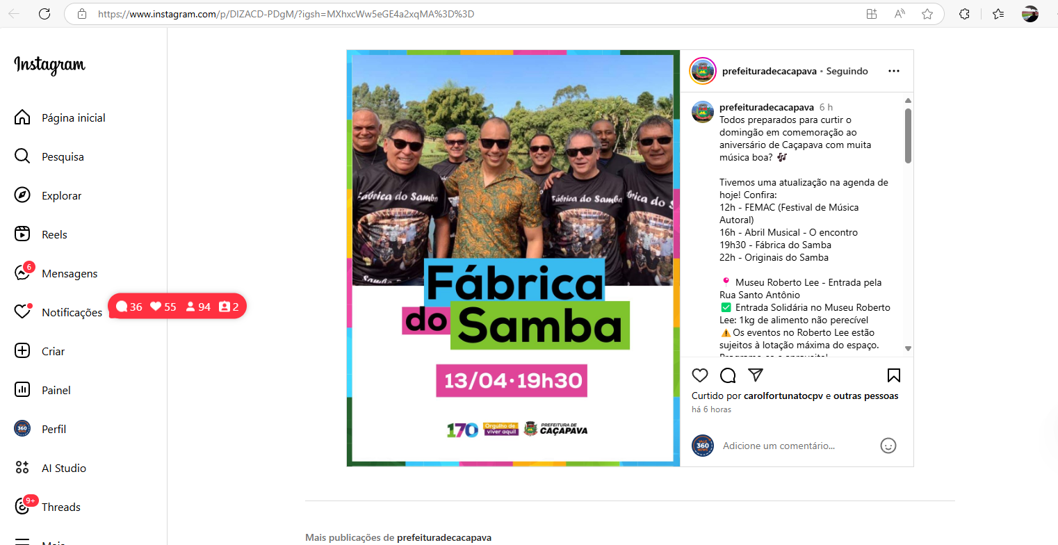 Prefeitura de Caçapava cancela segundo show no aniversário de 170 anos e coloca banda da cidade para tocar