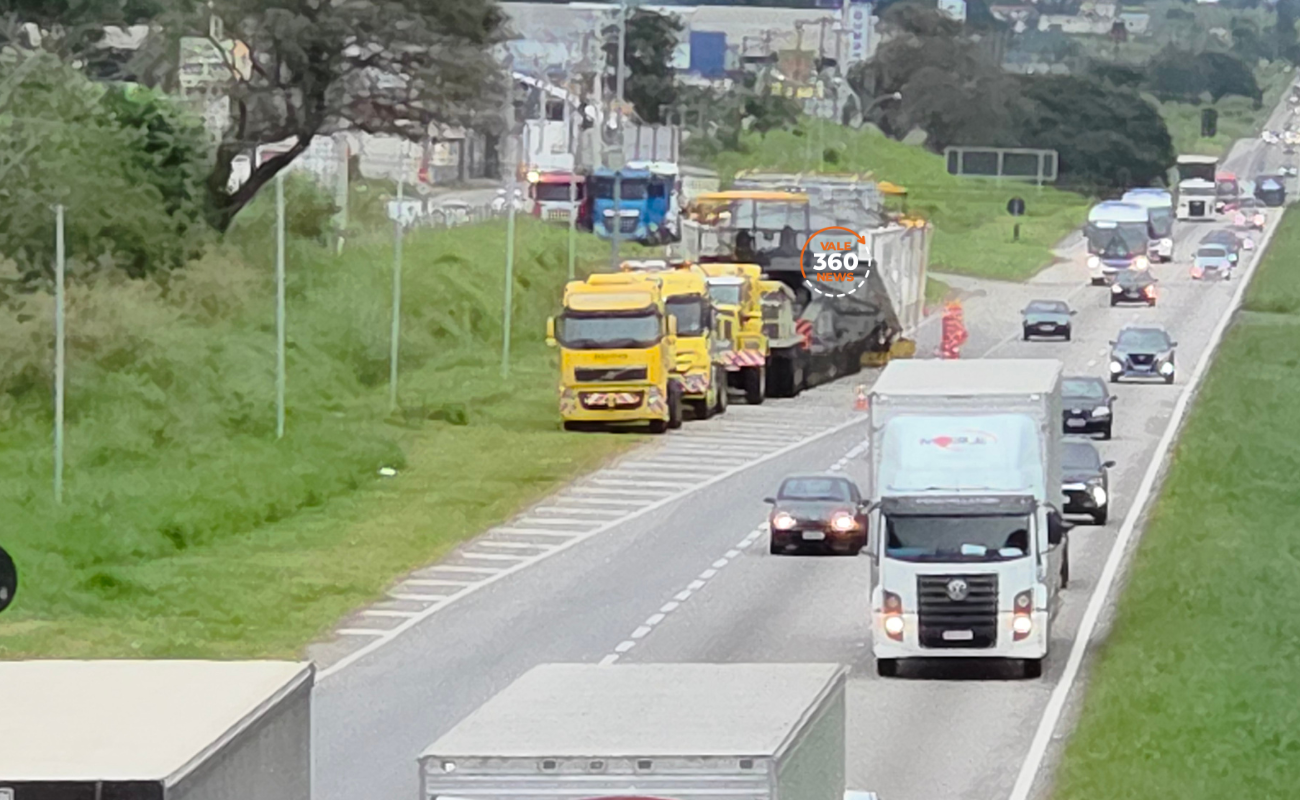 Carreta com transformador de 600 toneladas deve seguir viagem pela Dutra