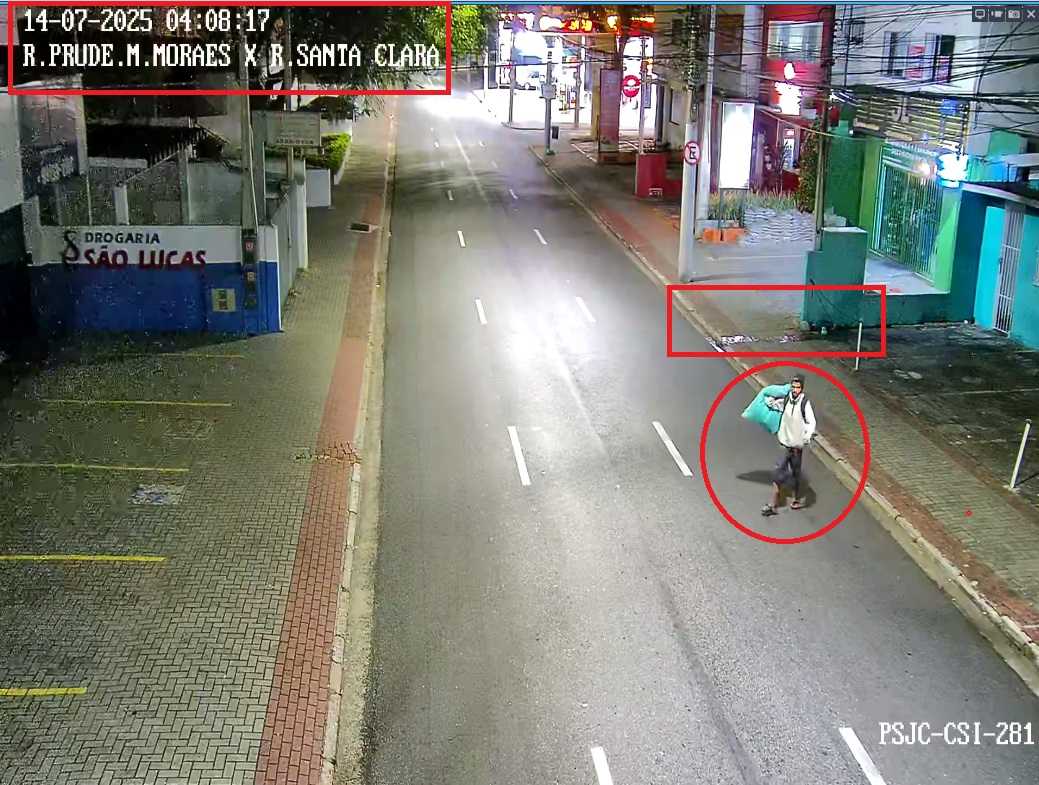 Ladrão de hidrômetros na região central de São José dos Campos
