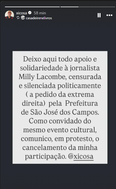 Xico Sá e equipe de curadoria alegam censura e cancelam participação na FLIM São José dos Campos 1 Xico Sá e equipe de curadoria alegam censura e cancelam participação na FLIM São José dos Campos
