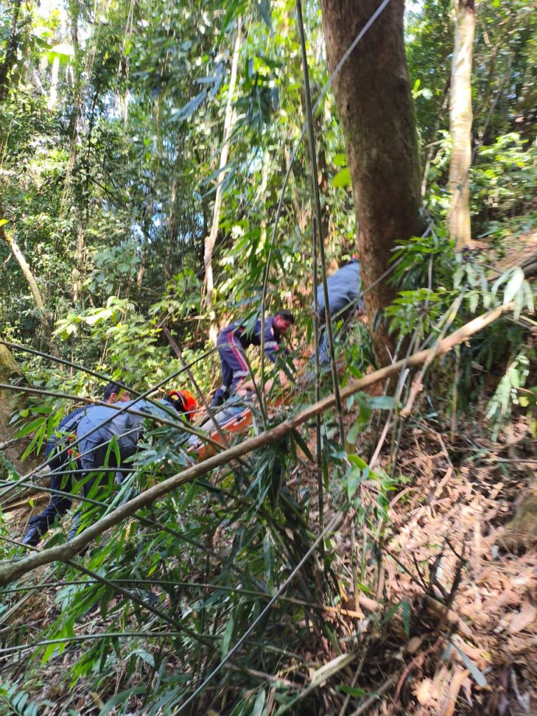 Queda de moto em ribanceira de 100 metros na Oswaldo Cruz, em Ubatuba, deixa uma vítima fatal e um ferido 1 Queda de moto em ribanceira