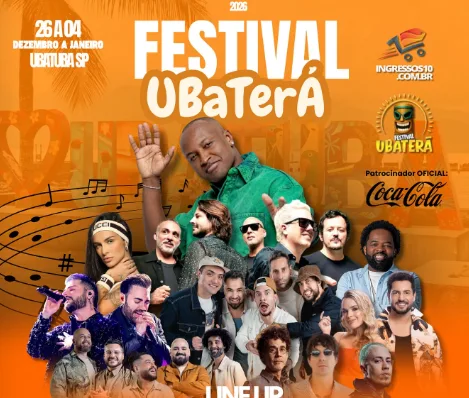 Festival de Verão 2026 em Ubatuba: confira o line-up com Xande, Thiaguinho, Jota Quest, Nando Reis e mais