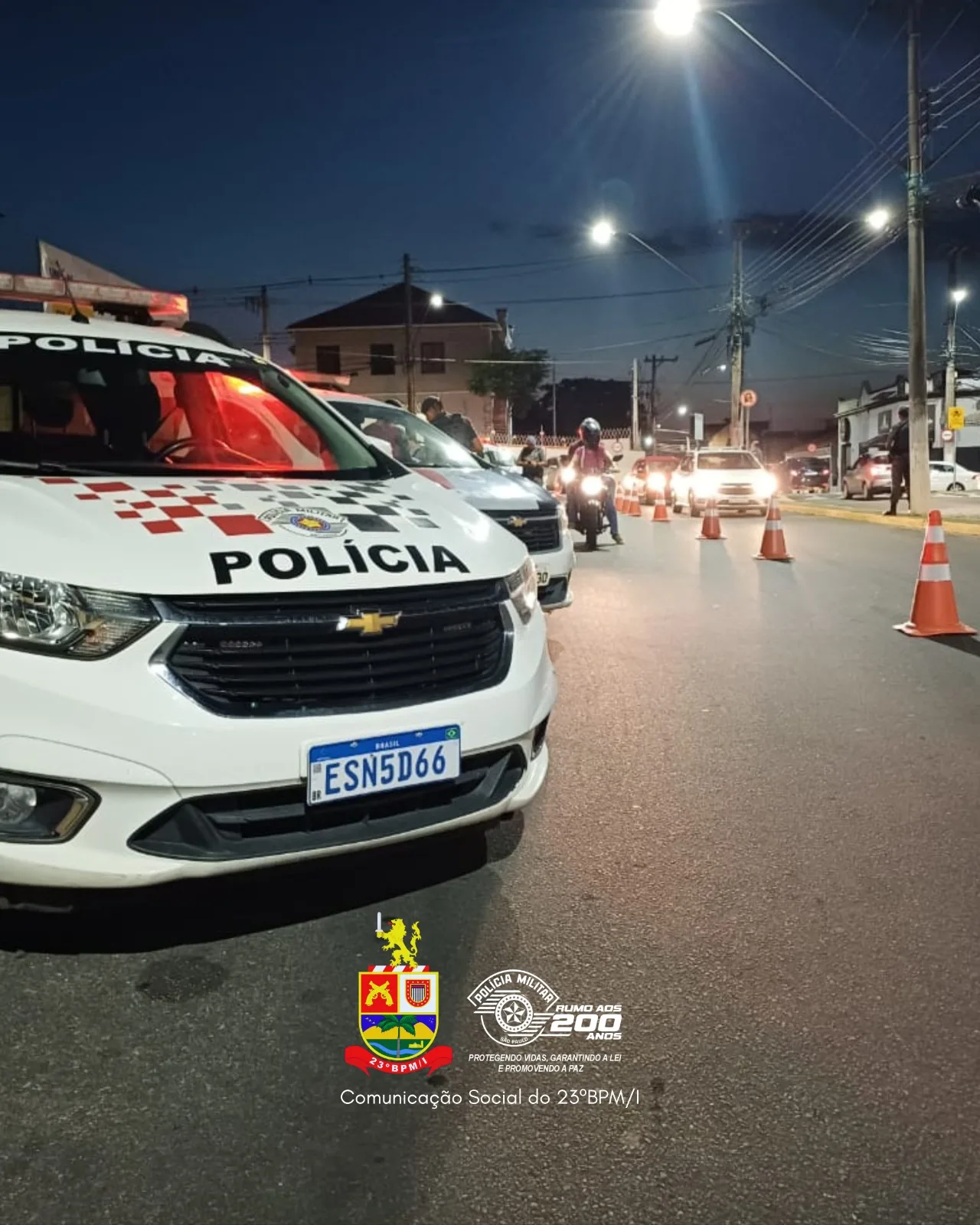 PM atropelado em bloqueio em Guaratinguetá