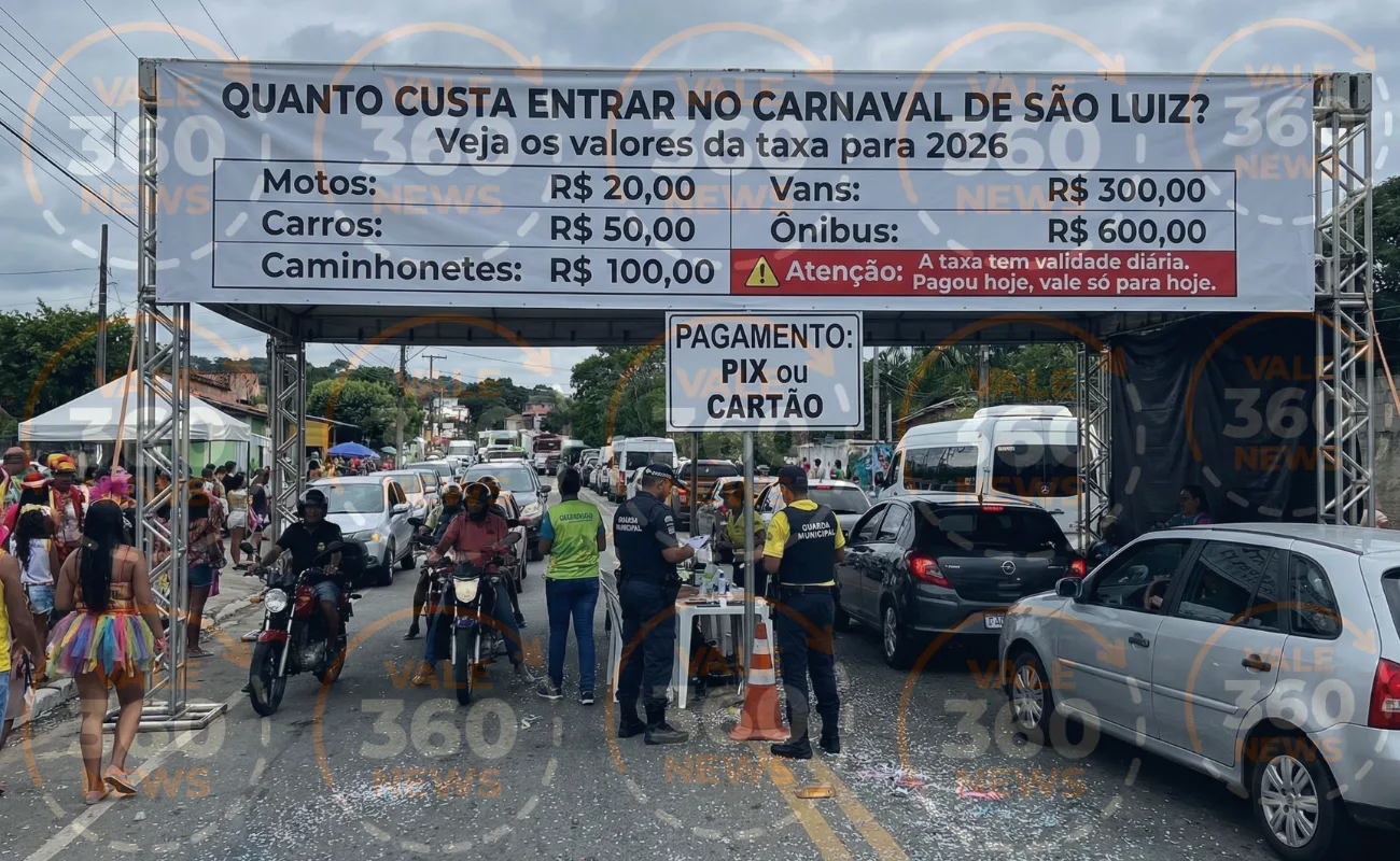 São Luiz do Paraitinga define taxa do Carnaval 2026: até R$ 600 para entrada de veículos; veja quanto você vai pagar