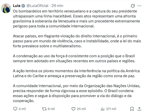 Brasil condena bombardeios