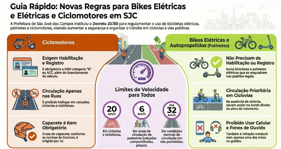 Prefeitura de São José dos Campos divulga regras para bicicleta elétrica
