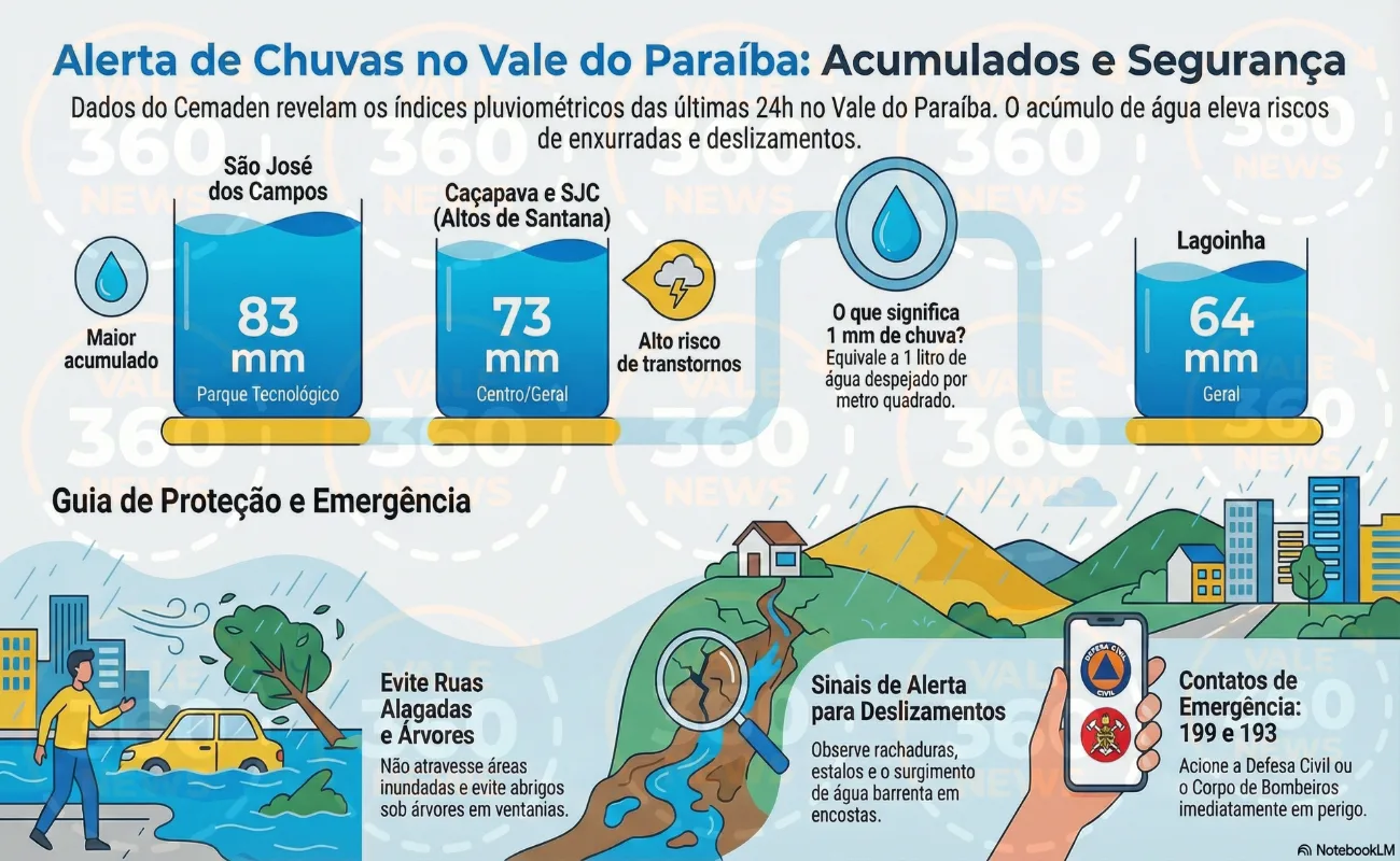 Onde mais choveu no Vale do Paraíba