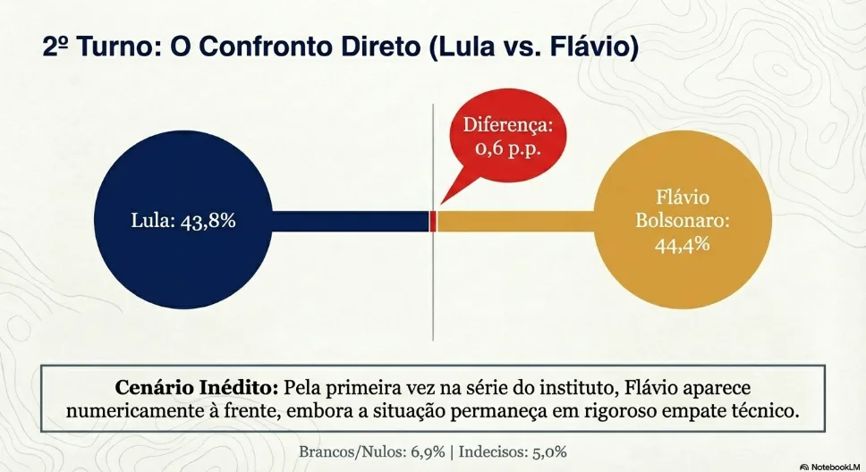 Eleições 2026: Lula e Flávio Bolsonaro empatam tecnicamente no 1º turno e no 2º turno, aponta Paraná Pesquisas 3 Screenshot 2026 02 27 092658