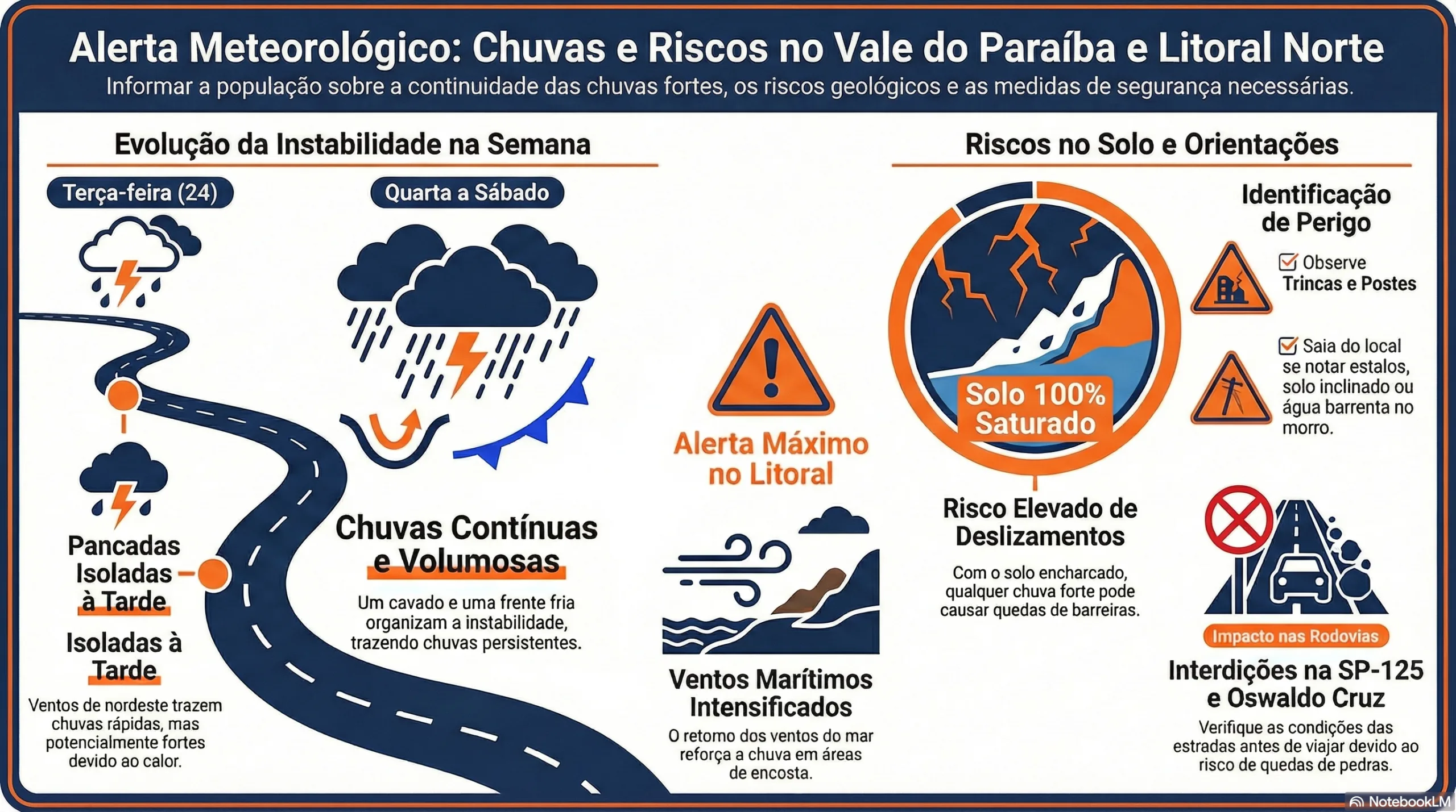 Chuva forte no Vale do Paraíba mantém alerta: semana segue crítica e litoral pode voltar a ter volumes altos 1 Chuva forte no Vale do Paraíba mantém alerta