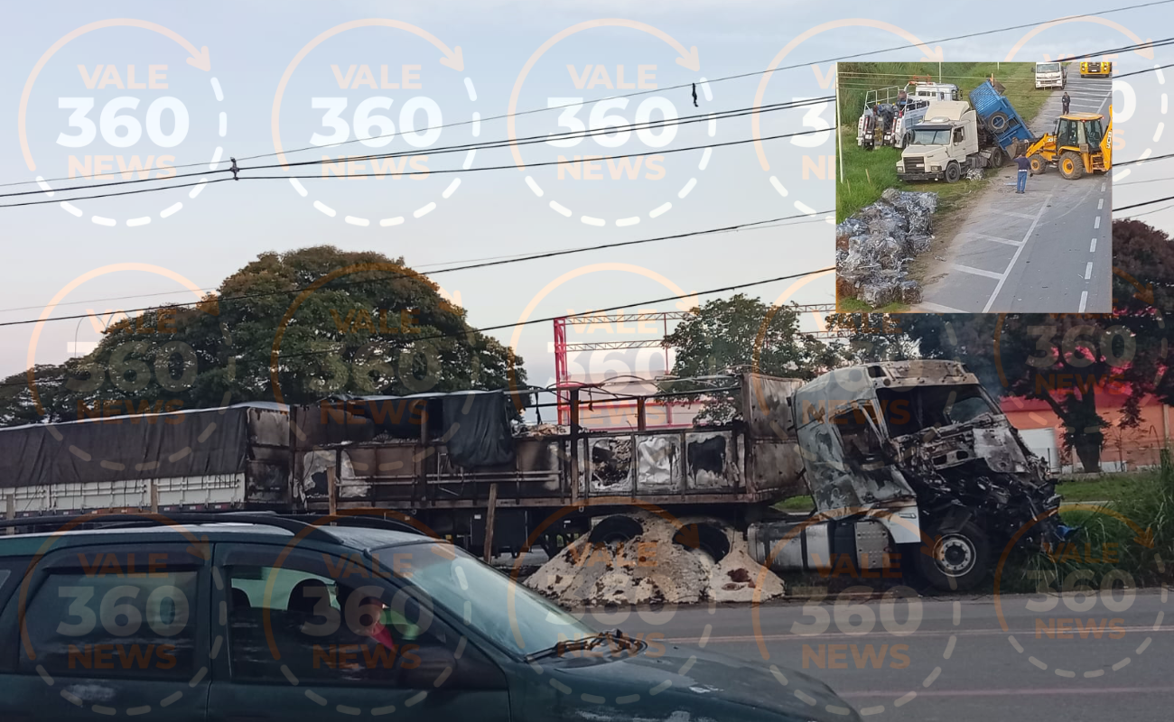 Acidente na Dutra em Caçapava envolve carretas
