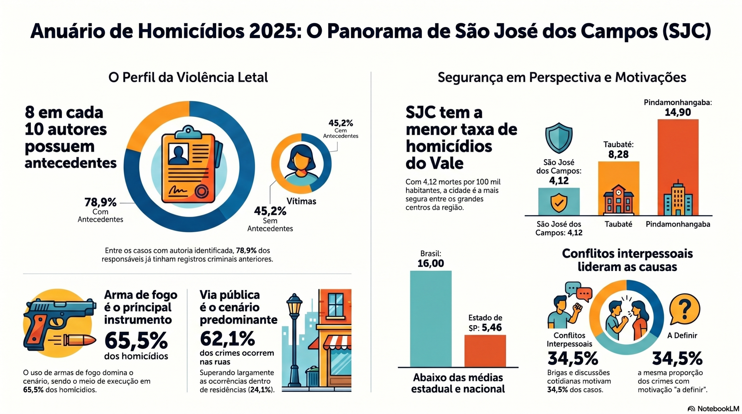 8 em cada 10 autores de homicídios em São José tinham antecedentes criminais