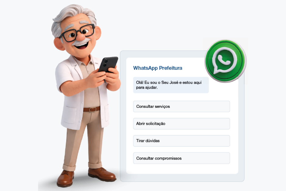 Conheça “Seu José”, atendente virtual da Prefeitura de São José dos Campos, e faça sua reclamação pelo WhatsApp