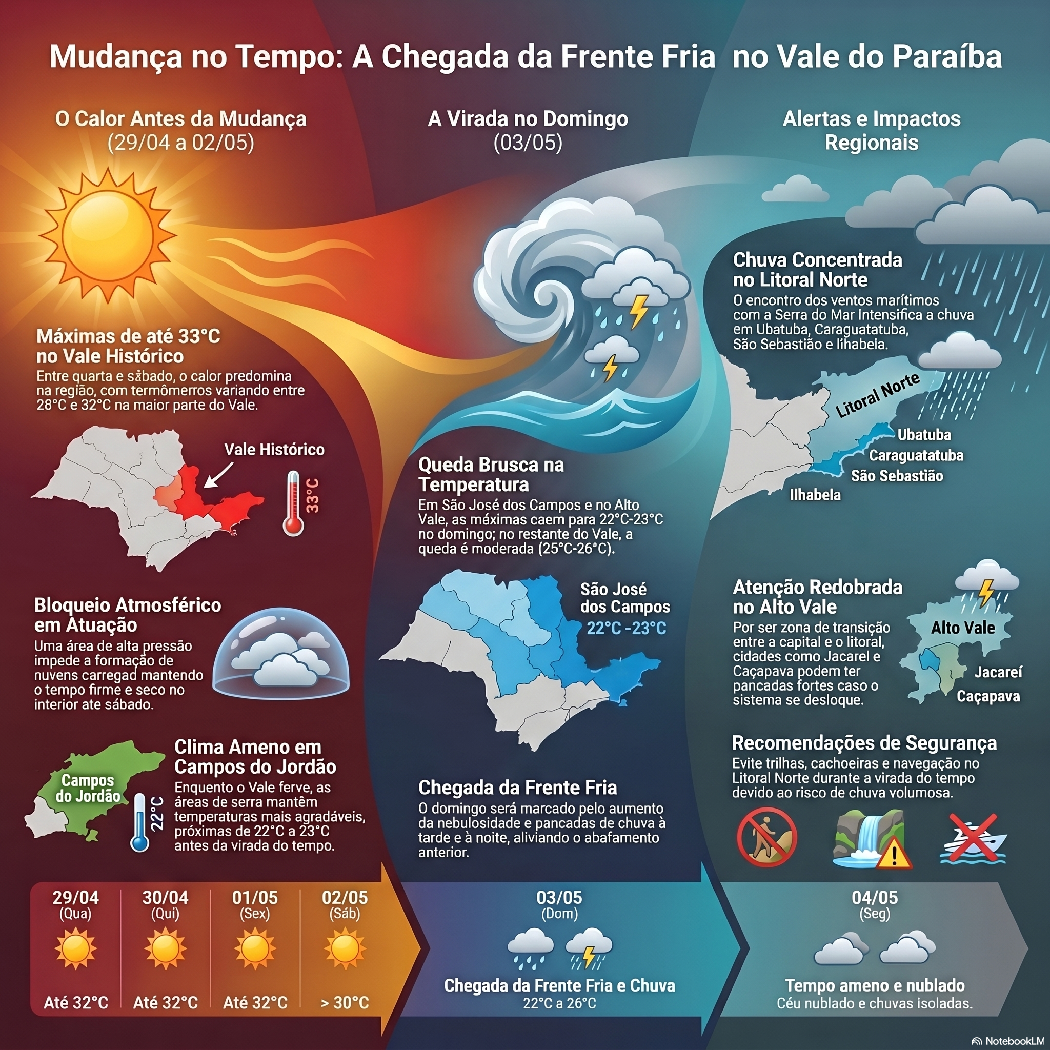 Frente fria no Vale do Paraíba deve mudar o tempo no feriado. Saiba quando ela chega 1 Frente fria no Vale do Paraíba