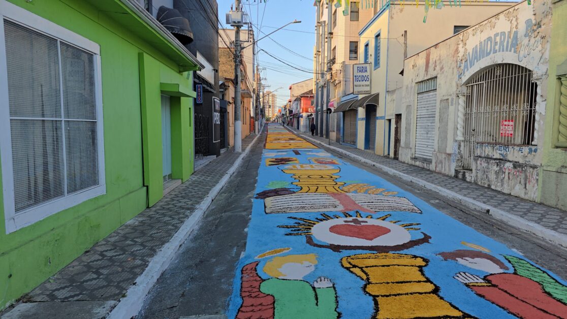 tapetes de Corpus Christi em Caçapava