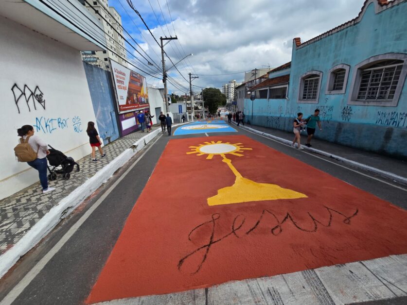 tapetes de Corpus Christi em Caçapava