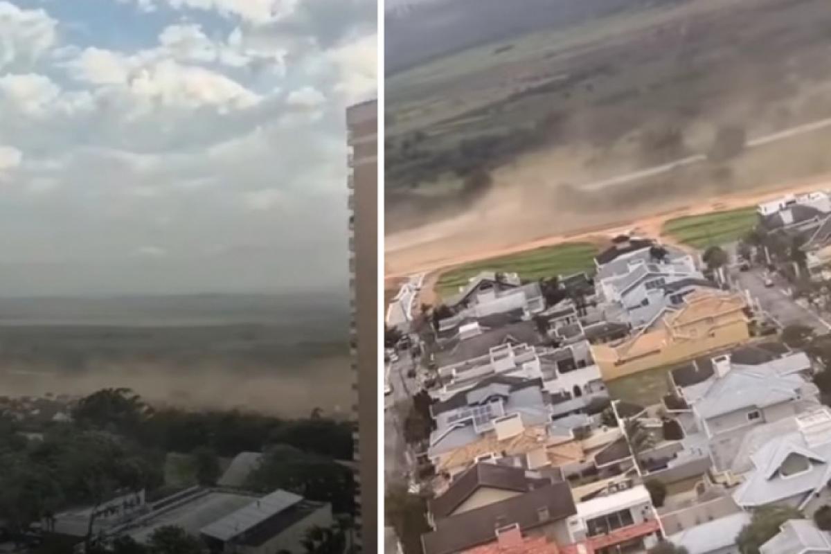 Rajadas de 90 km/h levantam poeira em São José dos Campos