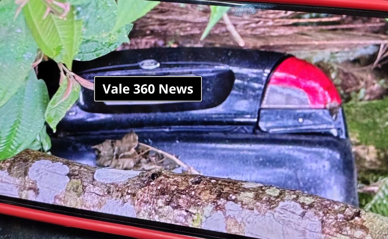 carro em uma ribanceira em São Francisco Xavier