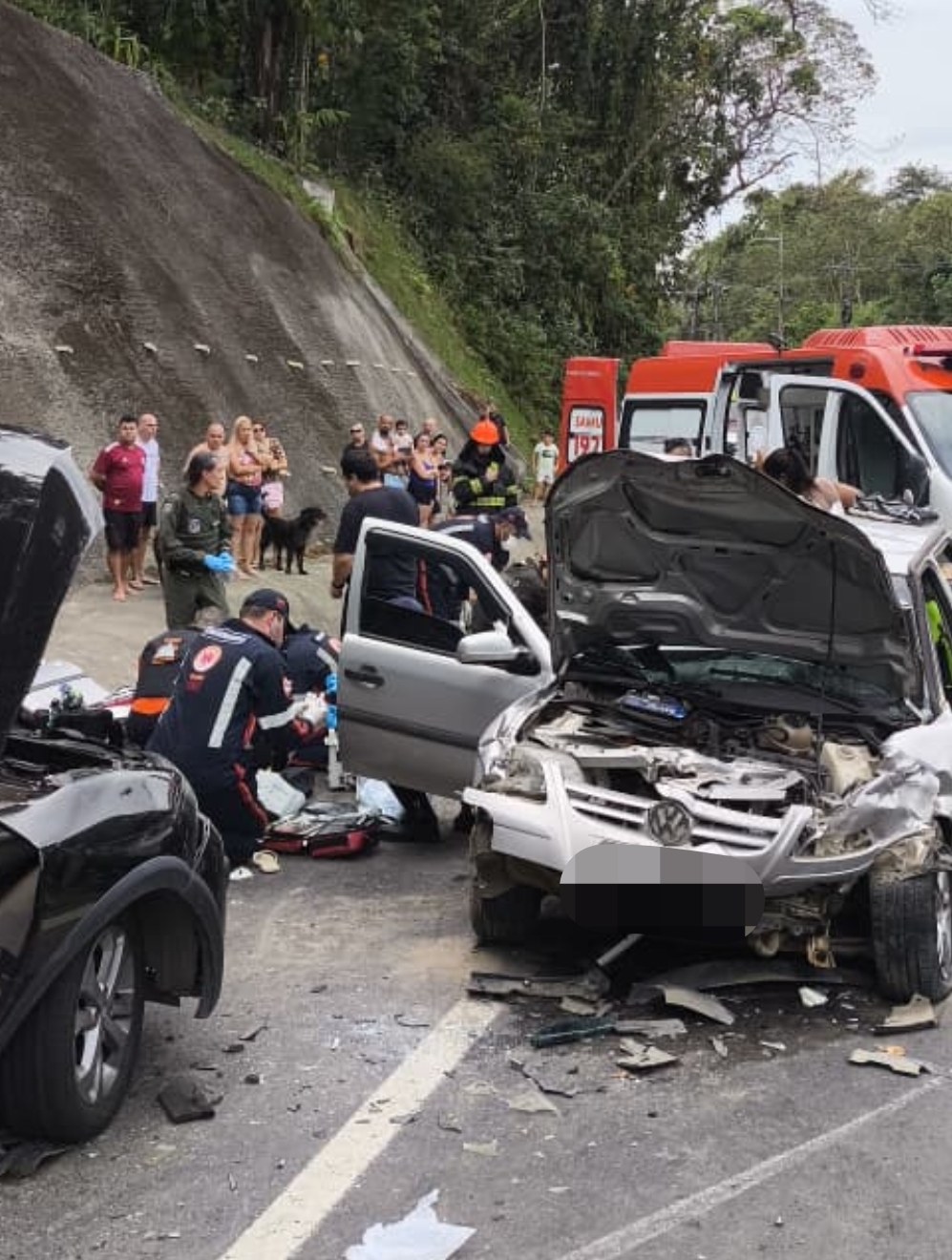 colisão frontal na Rio-Santos em Caraguatatuba