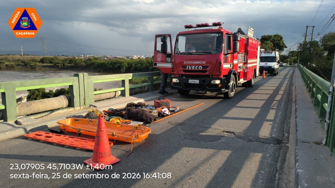 Corpo é encontrado no Rio Paraíba em Caçapava; Ponte Velha é interditada para resgate 3 Corpo é encontrado no Rio Paraíba em Caçapava
